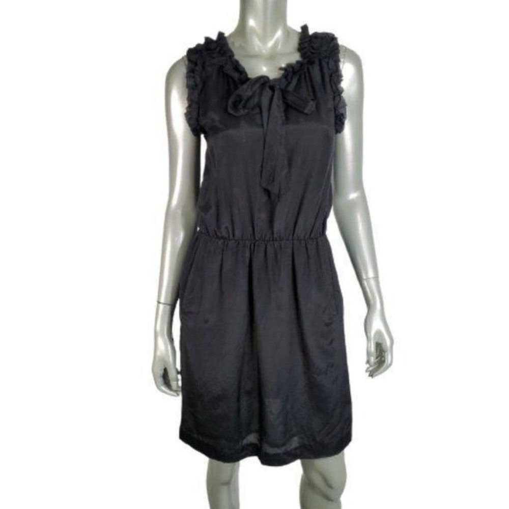 Gap Womens‎ Dress XS Silk Blend Pockets Elastic Waist Pullover Black Sundress
